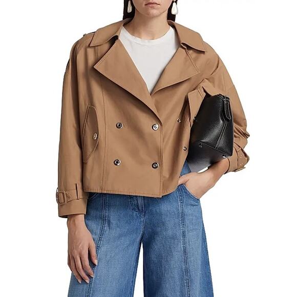 TWP Bogie Crop Cotton Blend Trench Coat - Picture 1 of 12